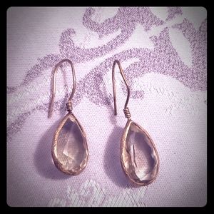 Crystal Earrings with gold painted silver